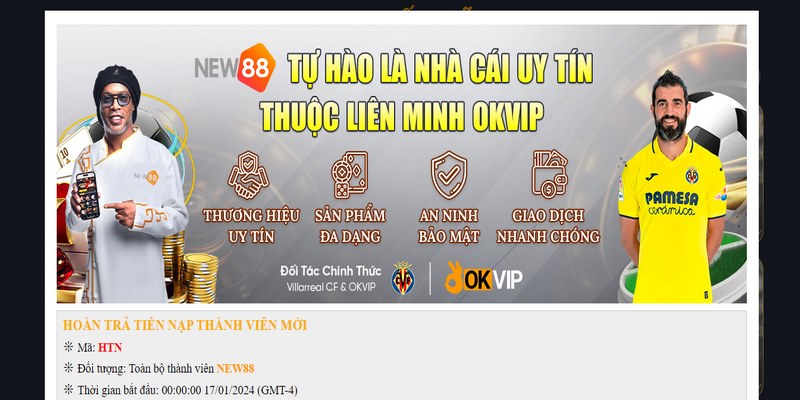 Mã thưởng tặng cho thành viên nạp tiền