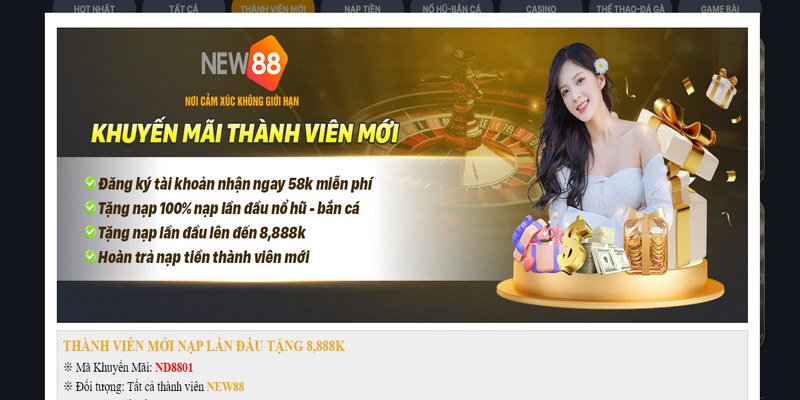 Tìm hiểu về code ưu đãi của NEW88